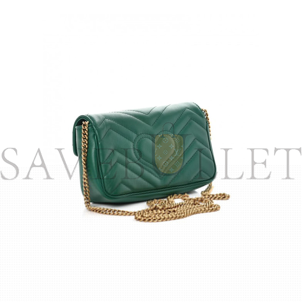 g*u*i gg marmontmatelasse S*per mini emerald green 476433 dsvrt 3120 (16.5*10*5cm)
